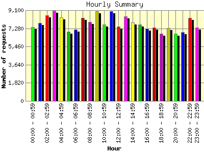 Hourly Summary: Number of requests by Hour.